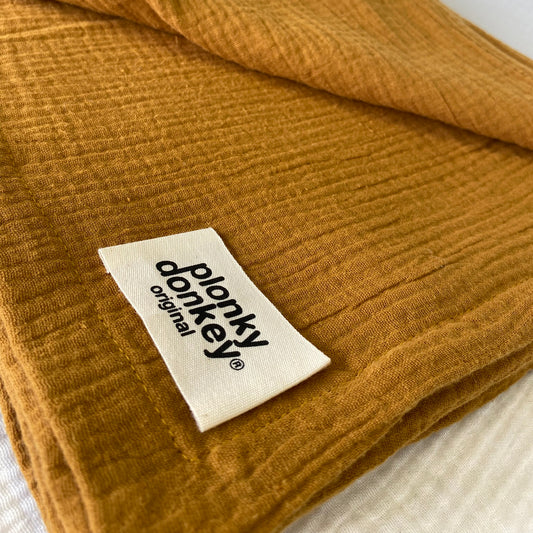 Muslin Swaddle Blanket Ochre