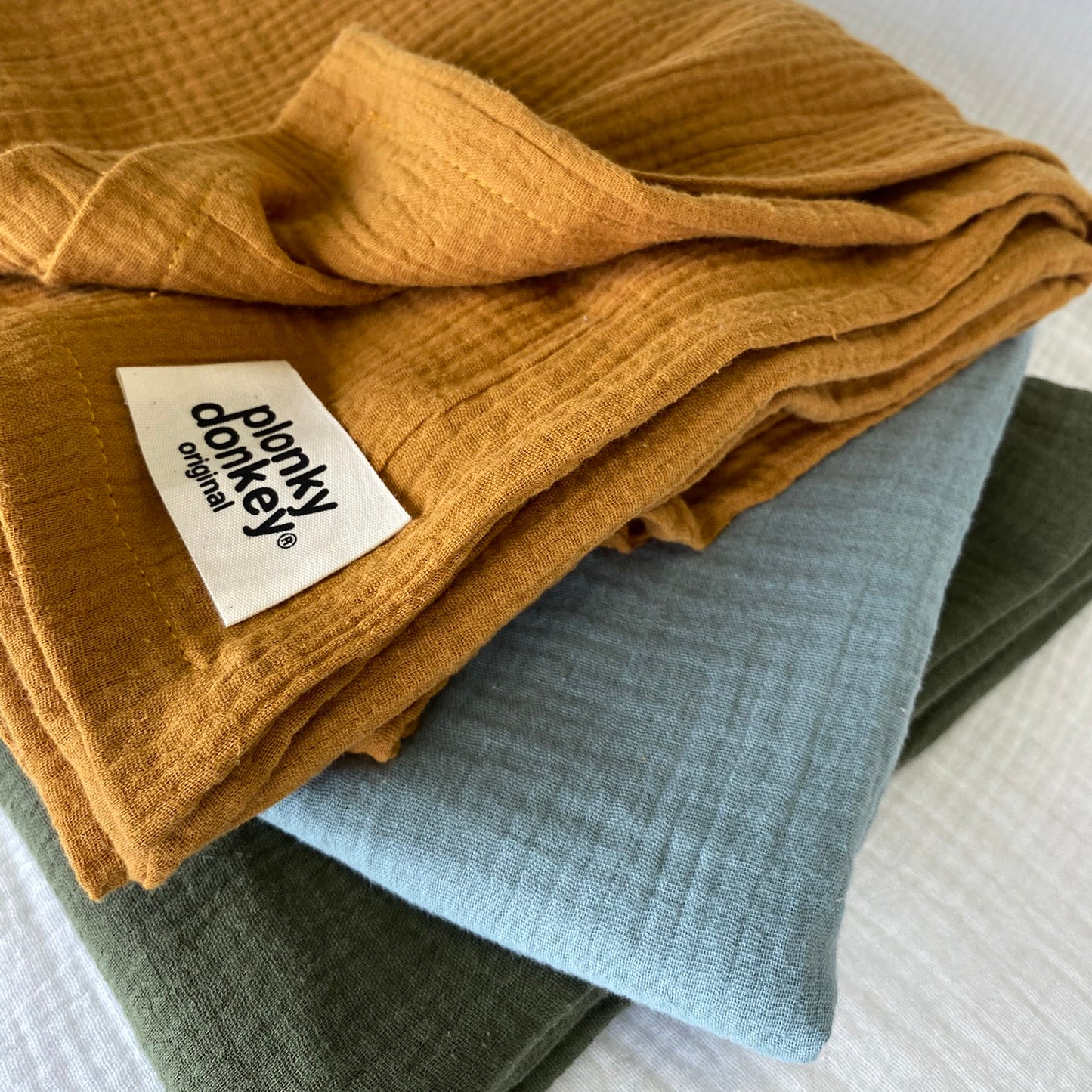 Muslin Swaddle Blanket Ochre